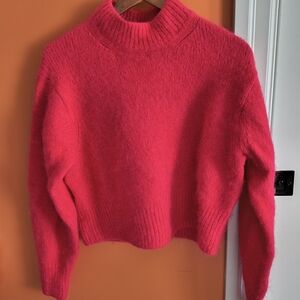 COS Bright Pink Alpaca Blend Turtleneck Sweater
